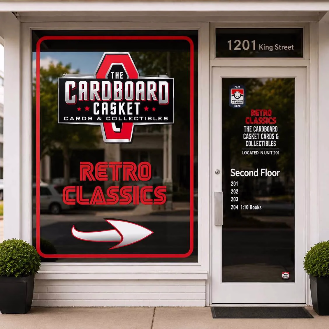 The Cardboard Casket Window Graphics
