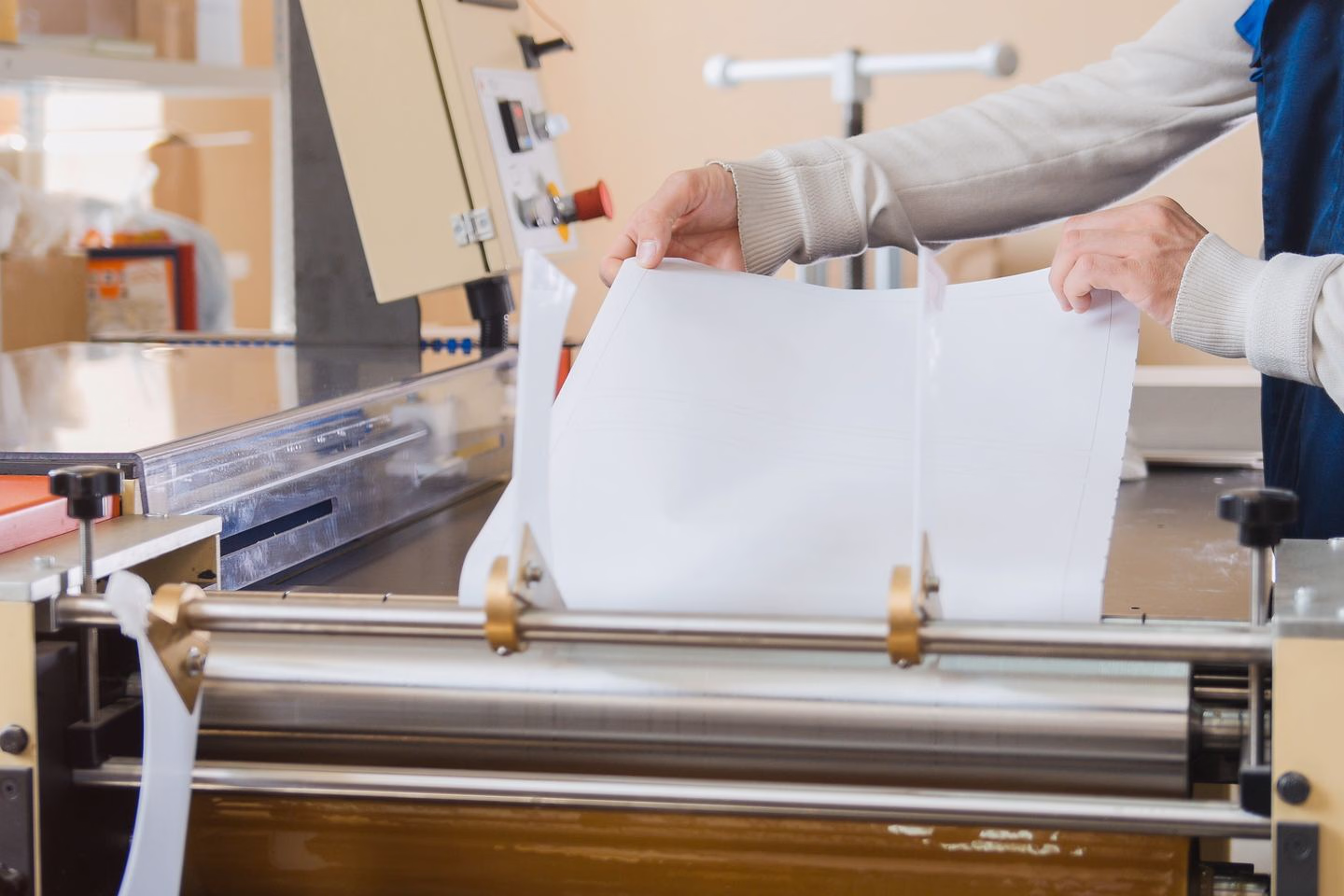 Printing press and paper detail — Source Select.