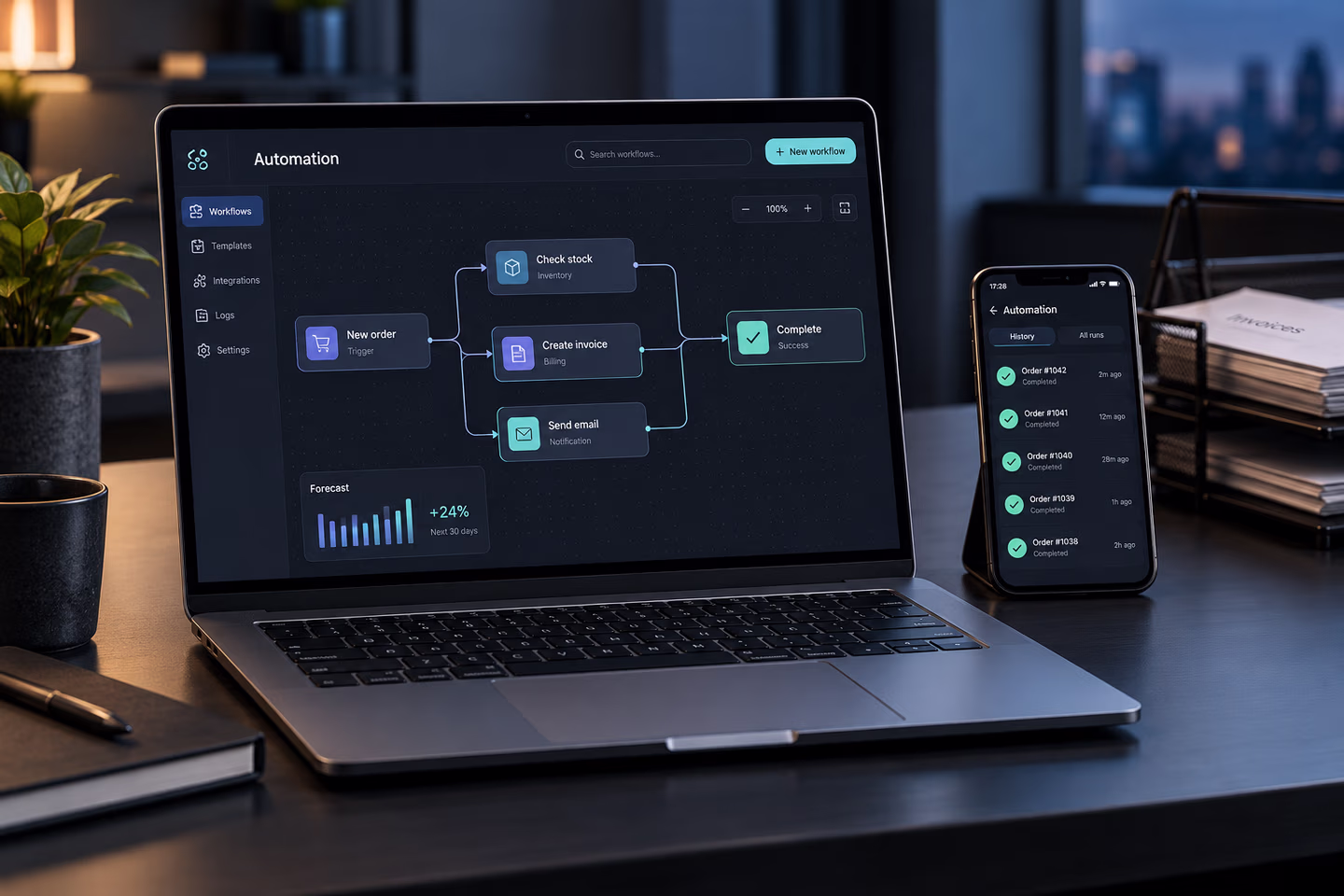Business automation workflow and connected process interface — SourceSelect.ca.