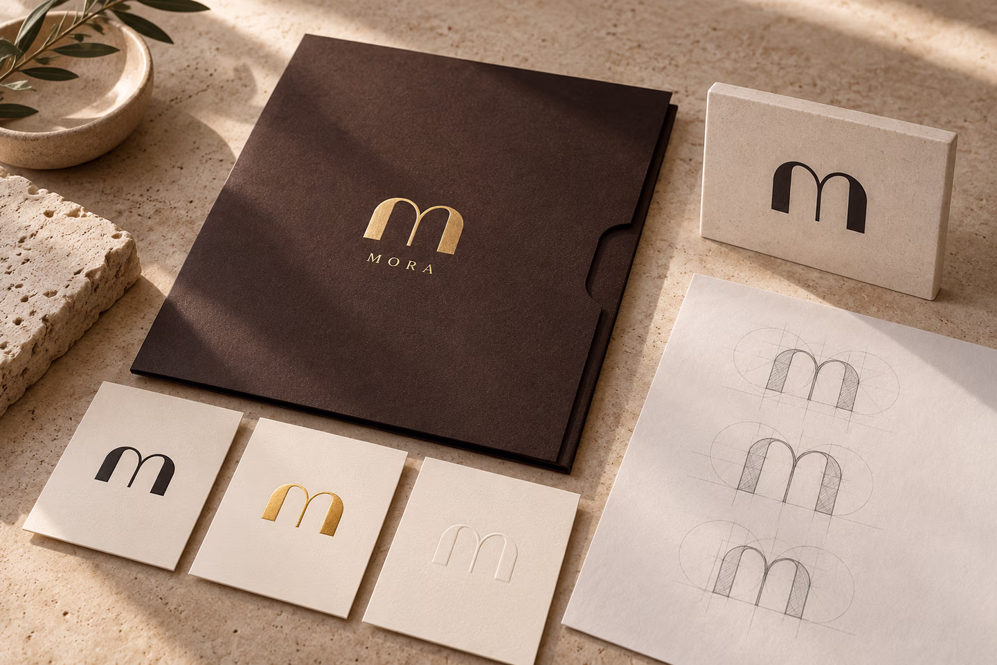 Logo identity applied to premium branded stationery — SourceSelect.ca.