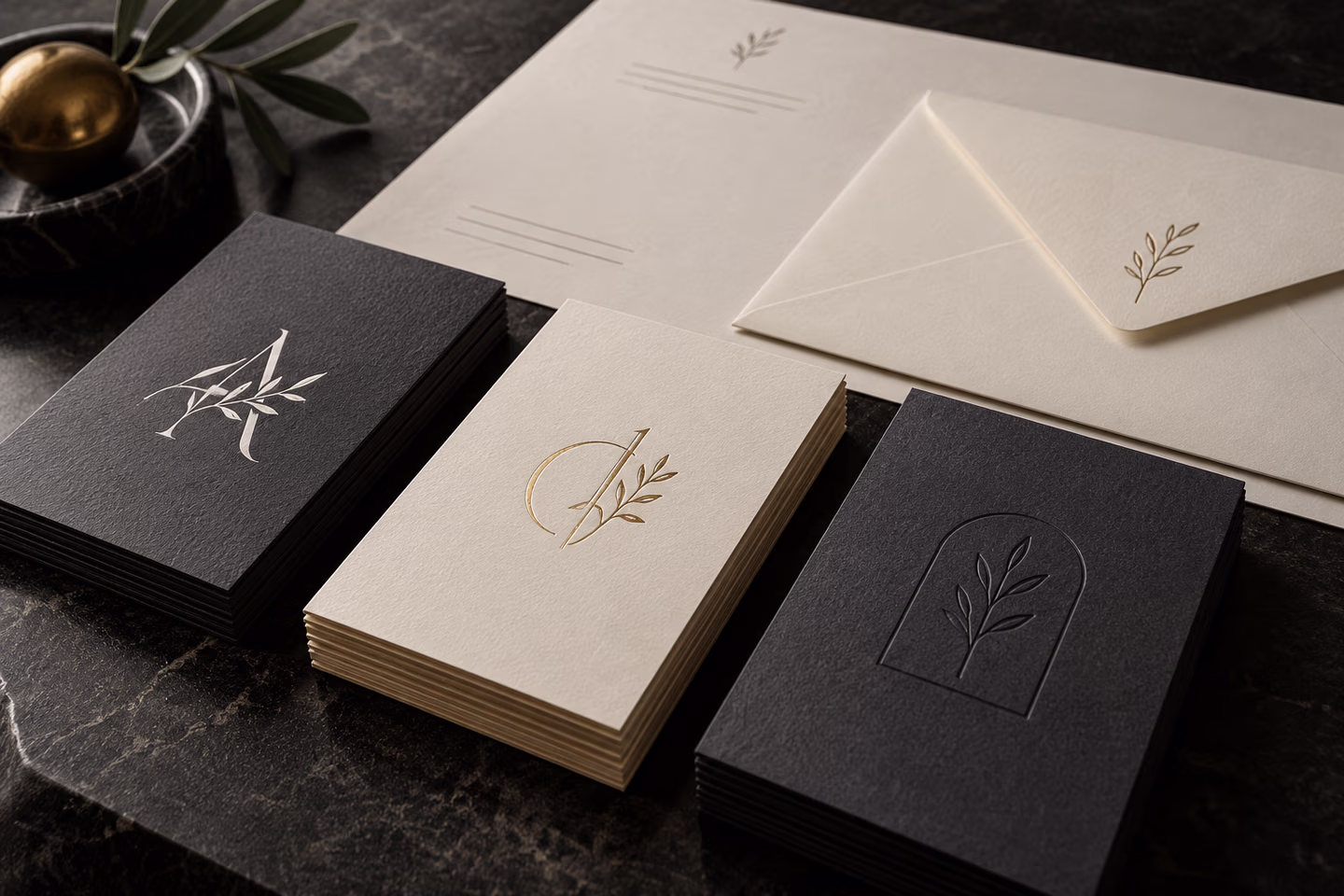 Premium business cards with tactile print and decorative finishes — SourceSelect.ca.