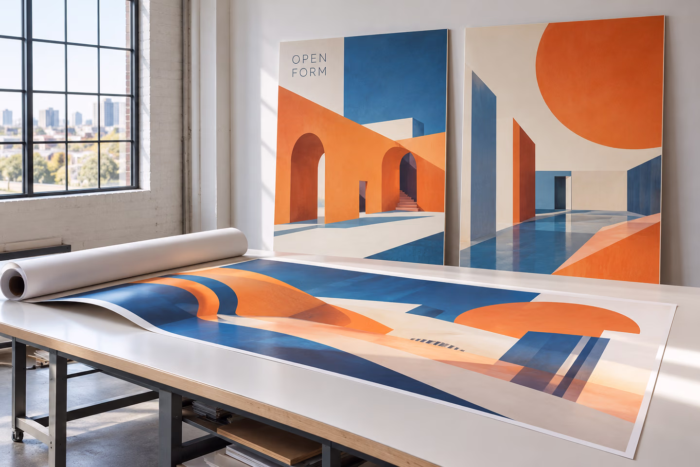 Large-format printed rolls and finished display boards — SourceSelect.ca.