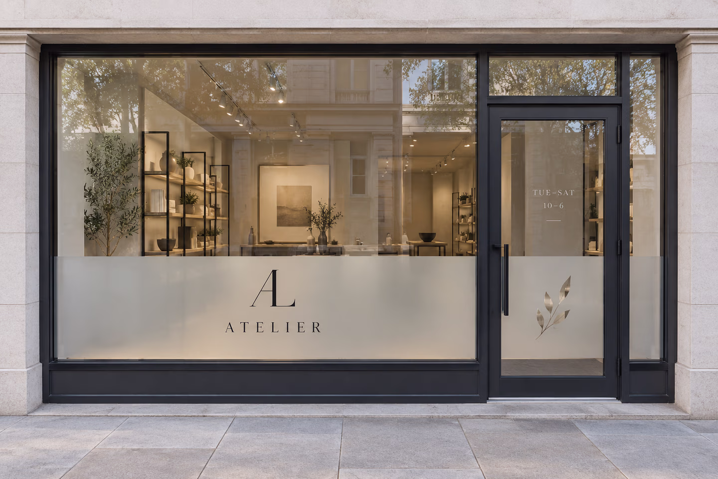 Storefront window graphics with frosted and branded treatments — SourceSelect.ca.