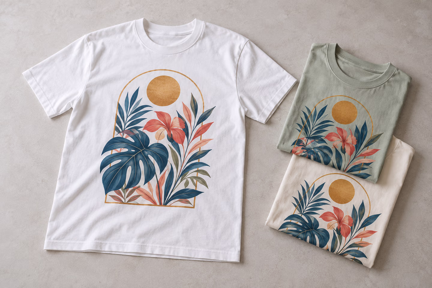 Finished direct-to-garment printed shirts — SourceSelect.ca.